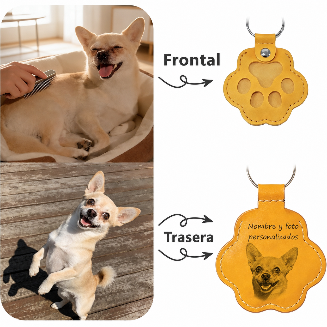 Llavero personalizable con pelo de mascota