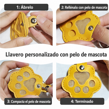 Llavero personalizable con pelo de mascota